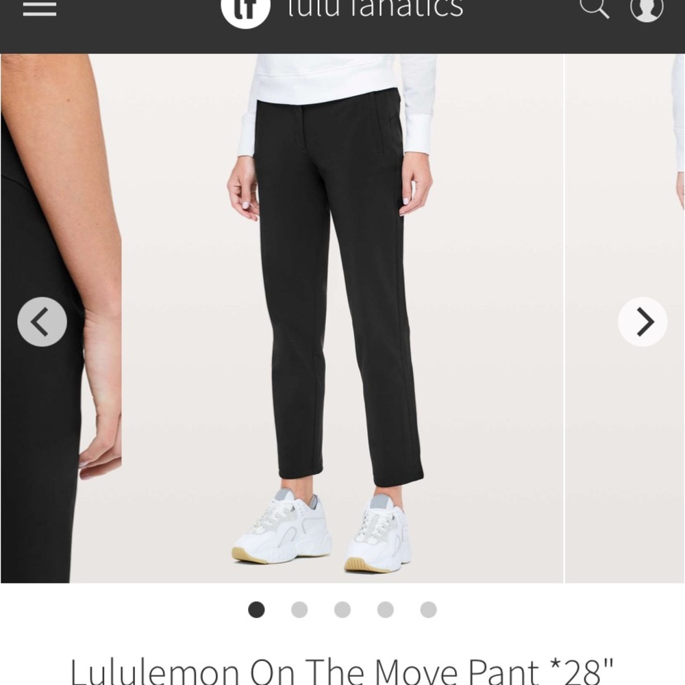On the move pant black lululemon size 6